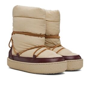 Isabel Marant Cream and Brown Winter Boots